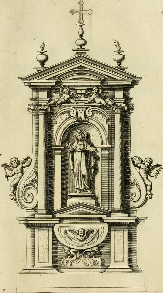 An illustration from Diversi ornamenti capricciosi per depositi o altari, vtilisimi a virtuosi, 1625, leaf 14
