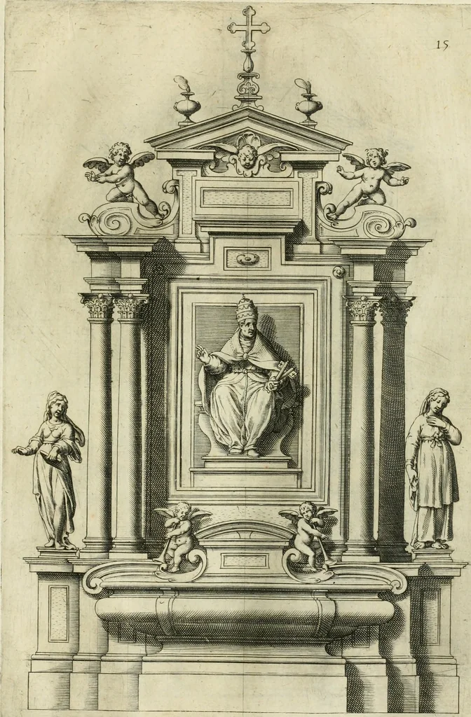 An illustration from Diversi ornamenti capricciosi per depositi o altari, vtilisimi a virtuosi, 1625, leaf 34