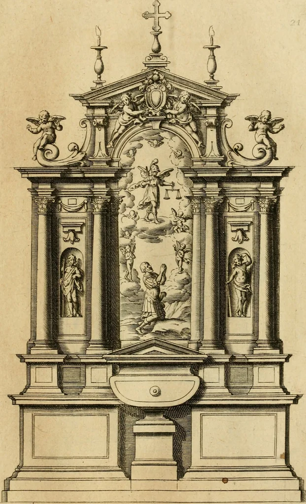 An illustration from Diversi ornamenti capricciosi per depositi o altari, vtilisimi a virtuosi, 1625, leaf 46