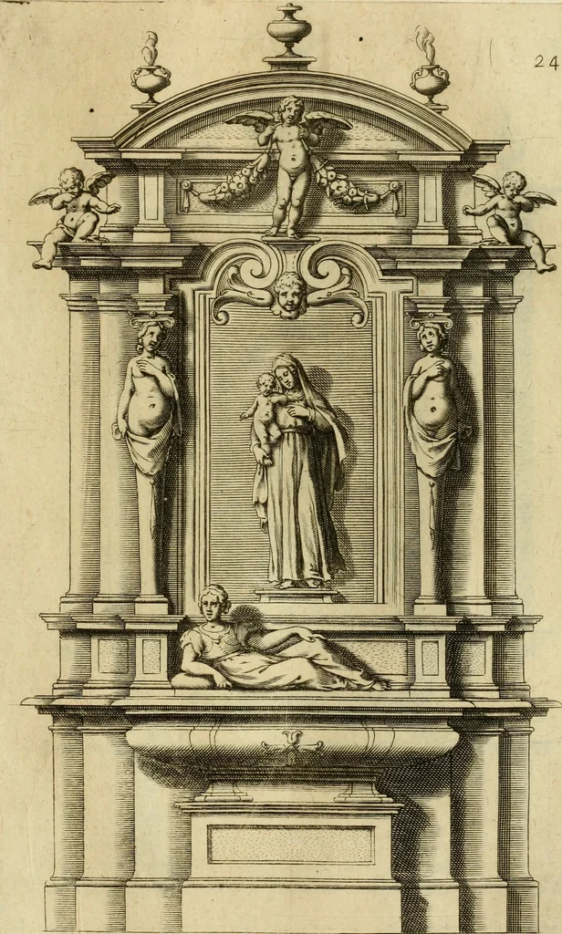 An illustration from Diversi ornamenti capricciosi per depositi o altari, vtilisimi a virtuosi, 1625, leaf 52
