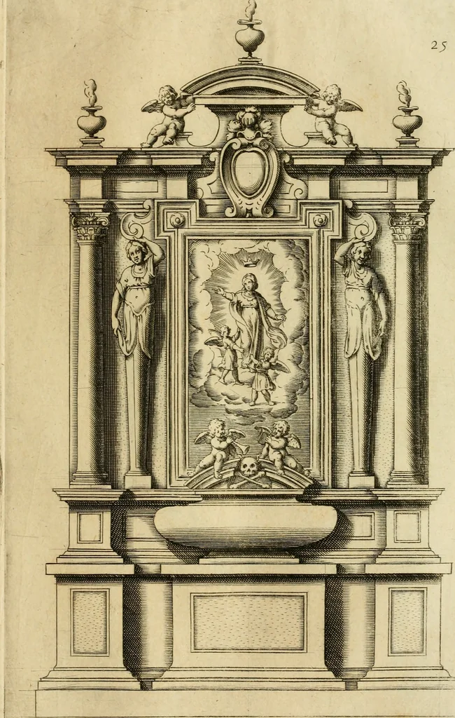 An illustration from Diversi ornamenti capricciosi per depositi o altari, vtilisimi a virtuosi, 1625, leaf 54