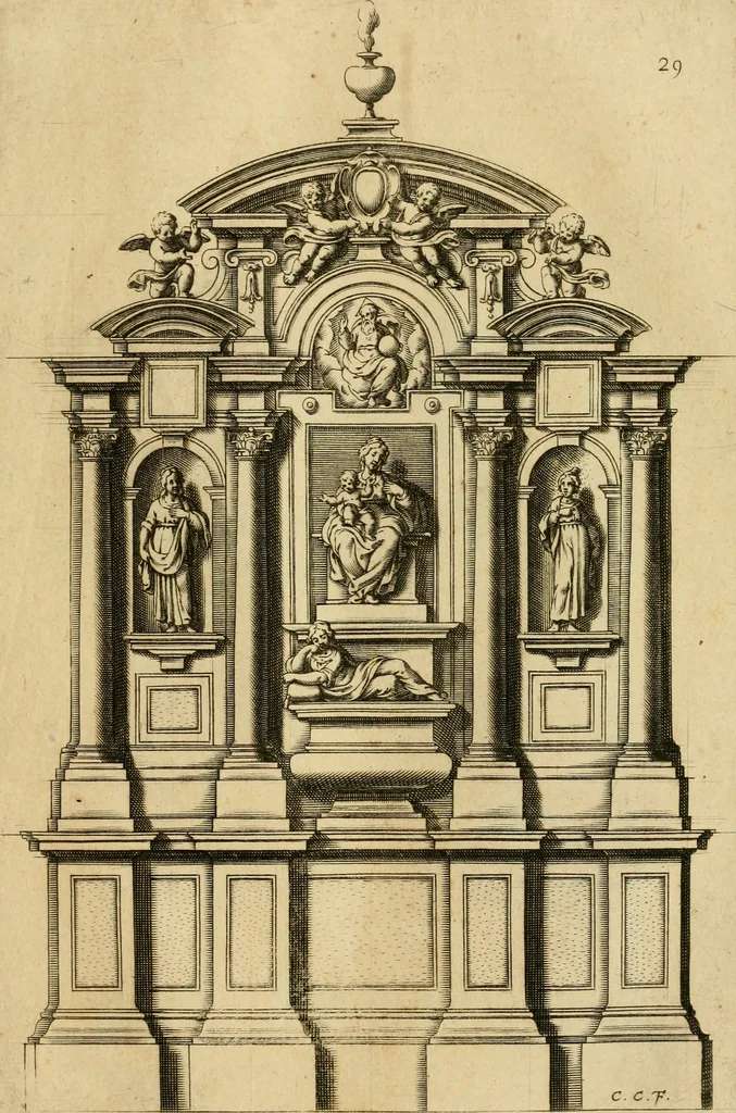 An illustration from Diversi ornamenti capricciosi per depositi o altari, vtilisimi a virtuosi, 1625, leaf 62