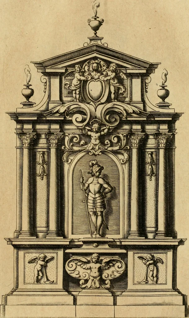 An illustration from Diversi ornamenti capricciosi per depositi o altari, vtilisimi a virtuosi, 1625, leaf 64