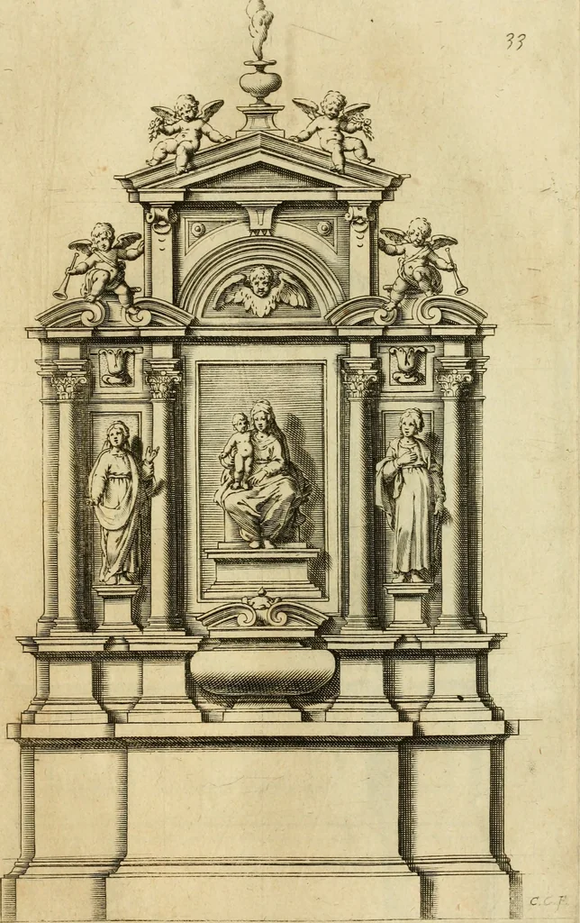 An illustration from Diversi ornamenti capricciosi per depositi o altari, vtilisimi a virtuosi, 1625, leaf 70