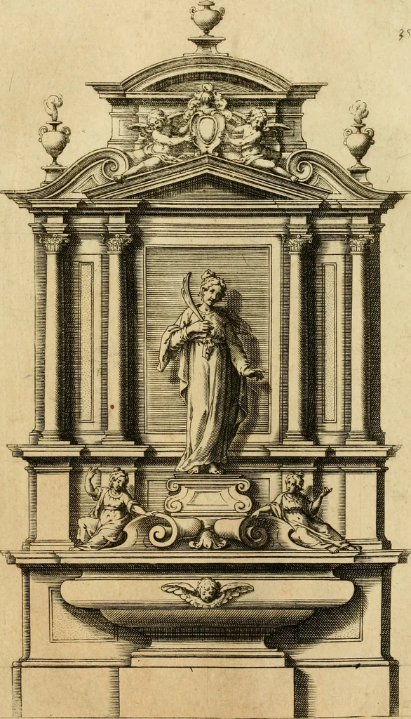 An illustration from Diversi ornamenti capricciosi per depositi o altari, vtilisimi a virtuosi, 1625, leaf 74