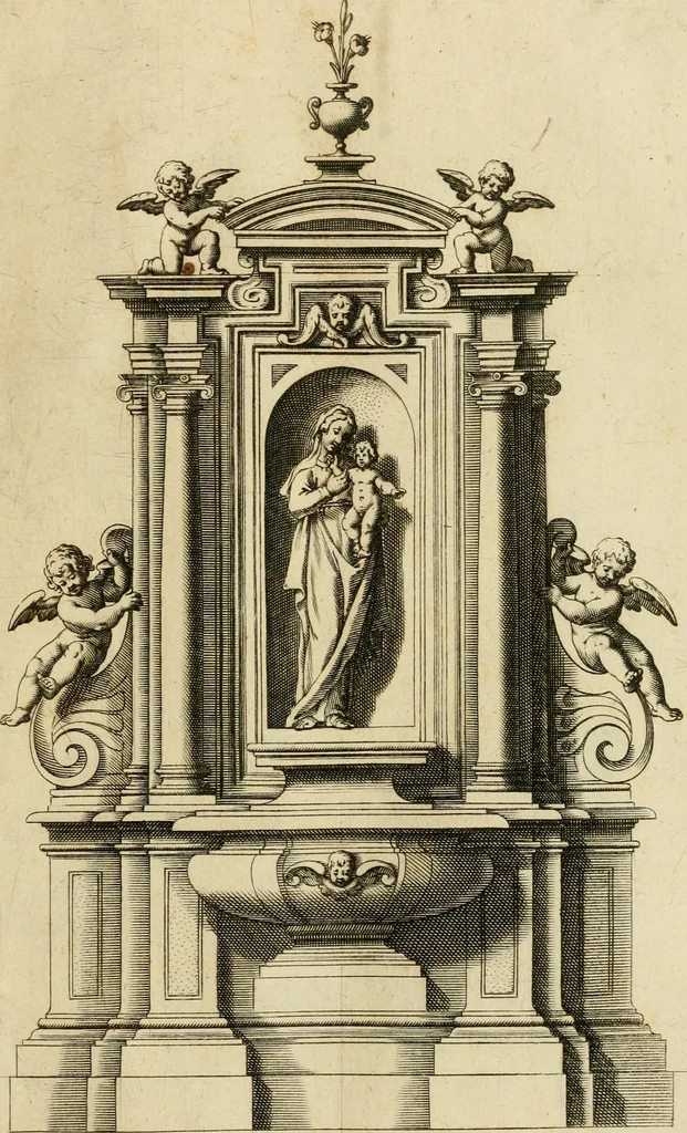 An illustration from Diversi ornamenti capricciosi per depositi o altari, vtilisimi a virtuosi, 1625, leaf 8