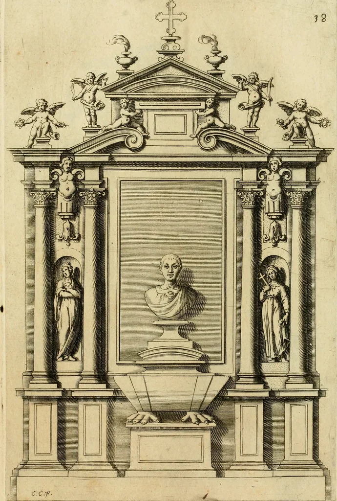 An illustration from Diversi ornamenti capricciosi per depositi o altari, vtilisimi a virtuosi, 1625, leaf 80