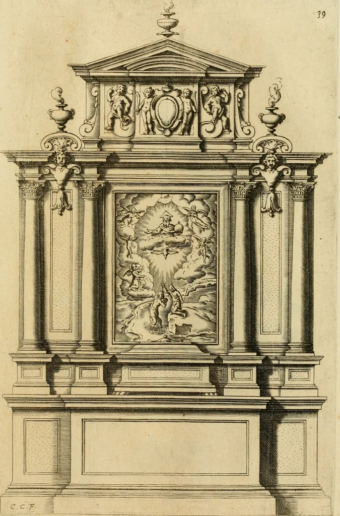 An illustration from Diversi ornamenti capricciosi per depositi o altari, vtilisimi a virtuosi, 1625, leaf 82