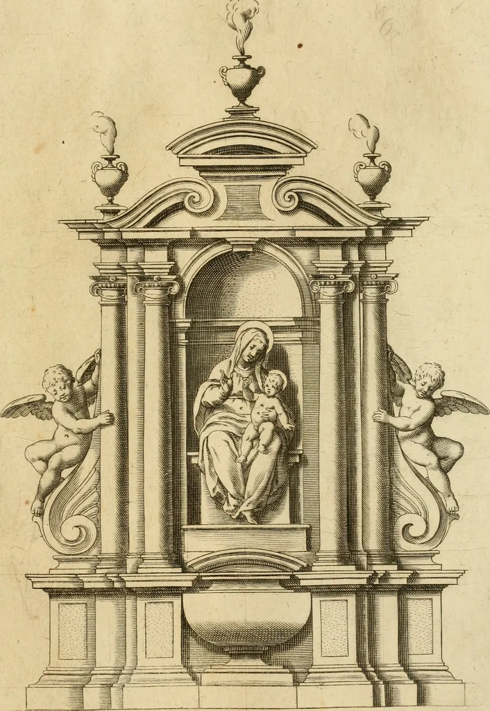 An illustration from Diversi ornamenti capricciosi per depositi o altari, vtilisimi a virtuosi, 1625, leaf 84