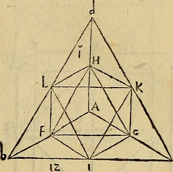 An illustration from Divina proportione : opera a tutti glingegni perspicaci e curiosi necessaria oue ciascun studioso di philosophia: prospettiua pictura sculptura: architectura: musica: e altre mathematice: suavissima: sotile: e admirabile doctrina consequira: e delecterassi: co[n] varie questione de secretissima scientia, 1509, leaf 110