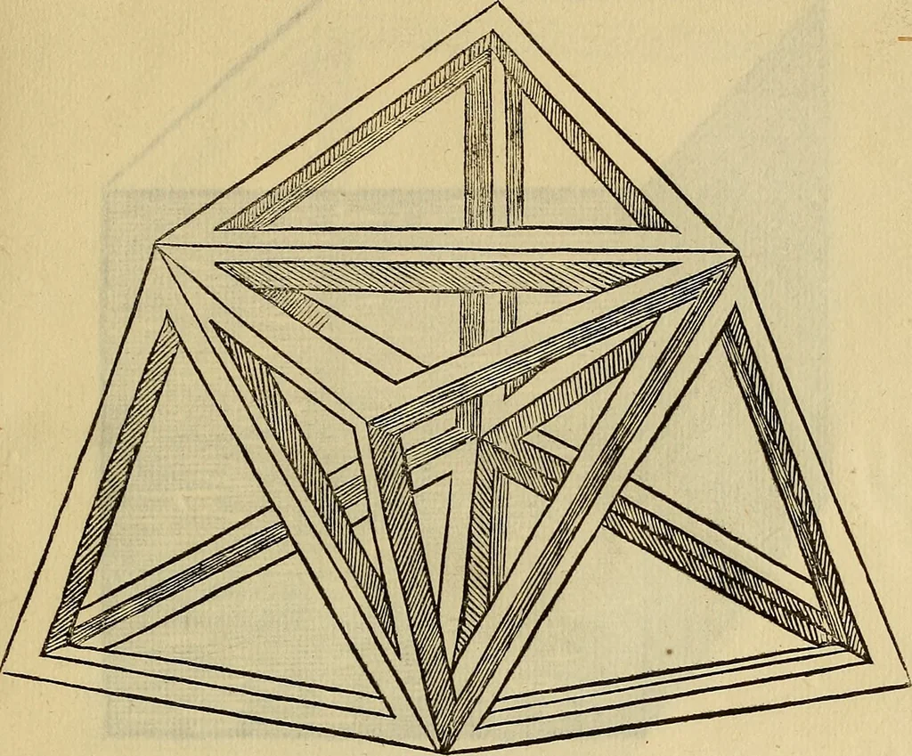 An illustration from Divina proportione : opera a tutti glingegni perspicaci e curiosi necessaria oue ciascun studioso di philosophia: prospettiua pictura sculptura: architectura: musica: e altre mathematice: suavissima: sotile: e admirabile doctrina consequira: e delecterassi: co[n] varie questione de secretissima scientia, 1509, leaf 196