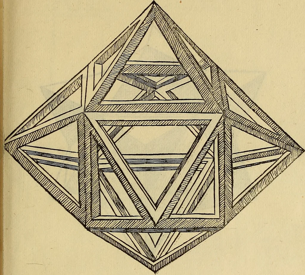 An illustration from Divina proportione : opera a tutti glingegni perspicaci e curiosi necessaria oue ciascun studioso di philosophia: prospettiua pictura sculptura: architectura: musica: e altre mathematice: suavissima: sotile: e admirabile doctrina consequira: e delecterassi: co[n] varie questione de secretissima scientia, 1509, leaf 208