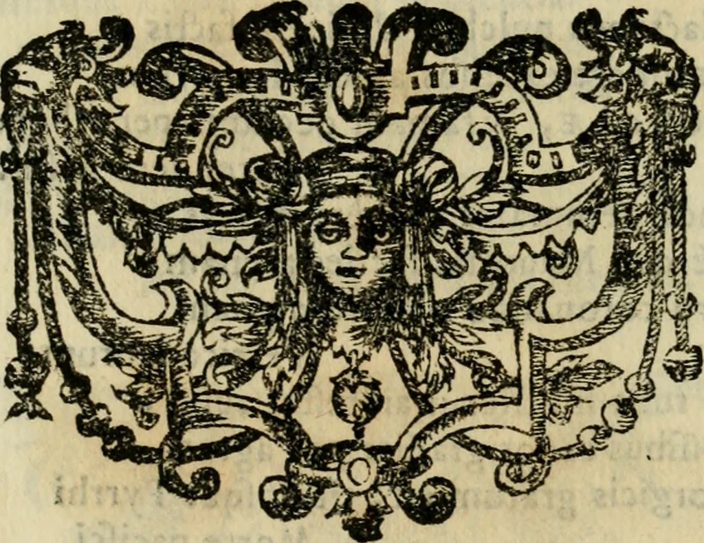 An illustration from Divo Francisco Borgiæ è Duce Gandiæ tertio, Soc. Jesu generali, à Clemente X Pont. Max. sanctorum clitum fastis ad scripto, Encomia emblemate, prosa, versu in de salvatoris Soc. Iesv ad S. Clementem, publice affixa in perpetuum amoris monumentum re ac typis incidi fecerunt, dum philosophum eius auspicys cptam primâ laureâ coronarent, 1672, leaf 37
