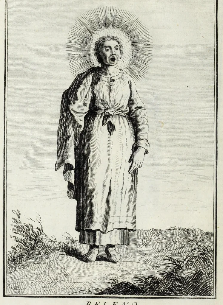 An illustration from Dizionario mitologico : ovvero della favola, poetico, storico ec. in cui esttamente si spiega l'origine degli dei, de' semidei, e gegli eroi dell'antico gentilessimo, i misteri, i dogmi, il culto, i sacrifizj, i giuochi, le feste, e tutto ciò, che appartiene alla religione de' Gentilli ..., 1755, leaf 134