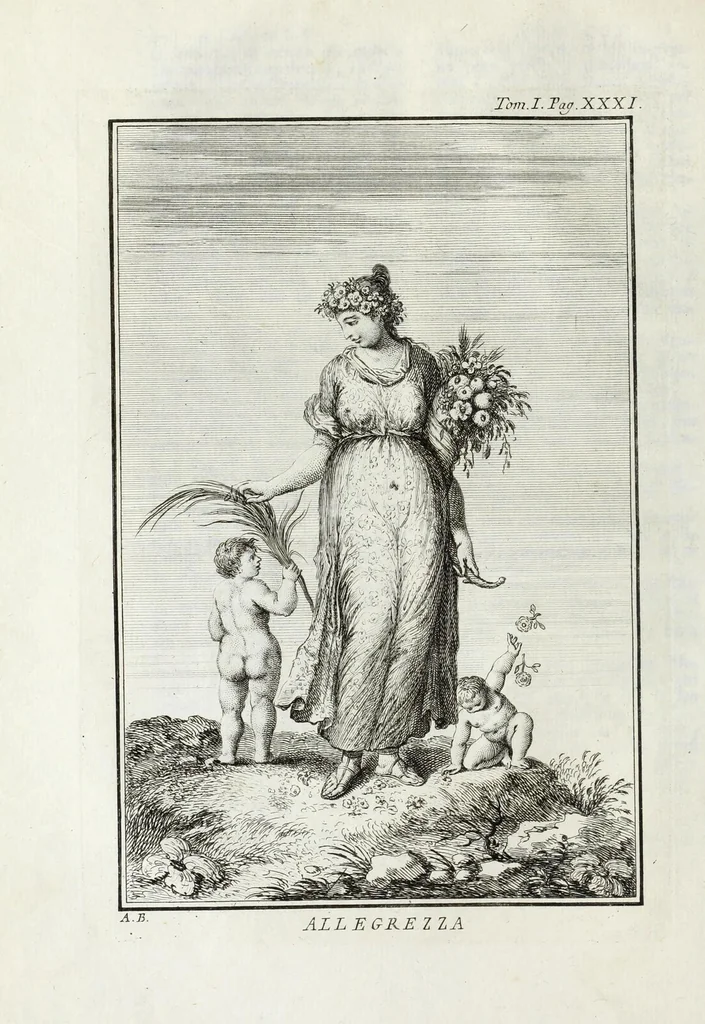 An illustration from Dizionario mitologico : ovvero della favola, poetico, storico ec. in cui esttamente si spiega l'origine degli dei, de' semidei, e gegli eroi dell'antico gentilessimo, i misteri, i dogmi, il culto, i sacrifizj, i giuochi, le feste, e tutto ciò, che appartiene alla religione de' Gentilli ..., 1755, leaf 60