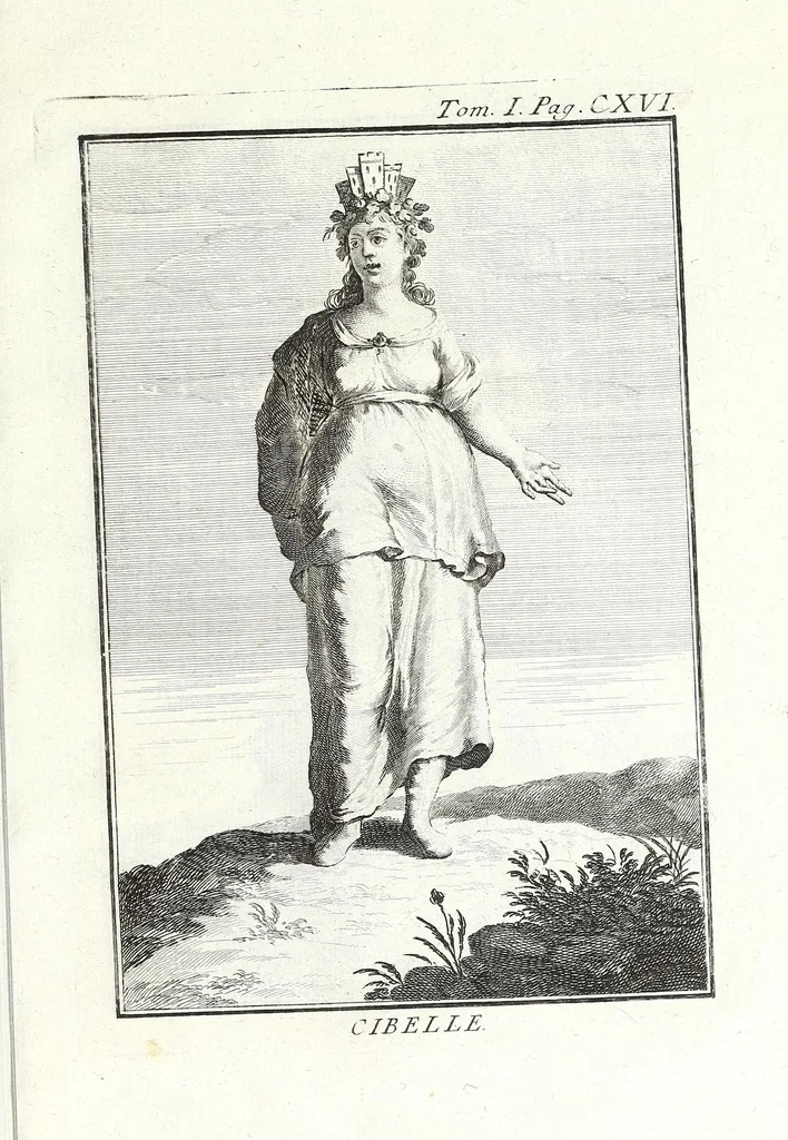 An illustration from Dizionario mitologico, ovvero, Della favola, storico, poetico, simbolico ec. in cui esattamente si spiega l'origine degli dei, de' semidei, e degli eroi dell' antico gentilesimo, i misterj, i dogmi, il culto, i sacrifizj, i giuochi, le feste, e tutto ciò, che appartiene alla religione de' gentili ..., 1776, leaf 311