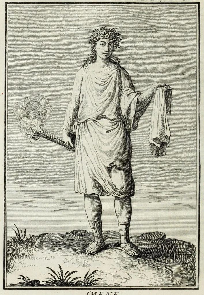 An illustration from Dizionario mitologico : ovvero della favola, poetico, storico ec. in cui esttamente si spiega l'origine degli dei, de' semidei, e gegli eroi dell'antico gentilessimo, i misteri, i dogmi, il culto, i sacrifizj, i giuochi, le feste, e tutto ciò, che appartiene alla religione de' Gentilli ..., 1755, leaf 130