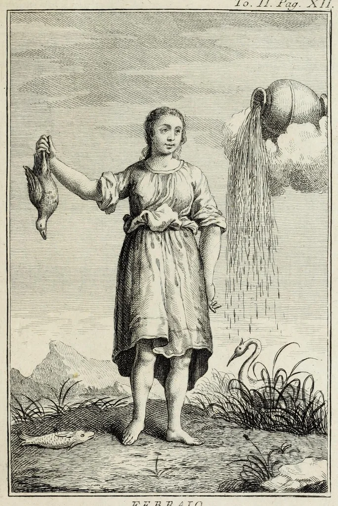 An illustration from Dizionario mitologico : ovvero della favola, poetico, storico ec. in cui esttamente si spiega l'origine degli dei, de' semidei, e gegli eroi dell'antico gentilessimo, i misteri, i dogmi, il culto, i sacrifizj, i giuochi, le feste, e tutto ciò, che appartiene alla religione de' Gentilli ..., 1755, leaf 19