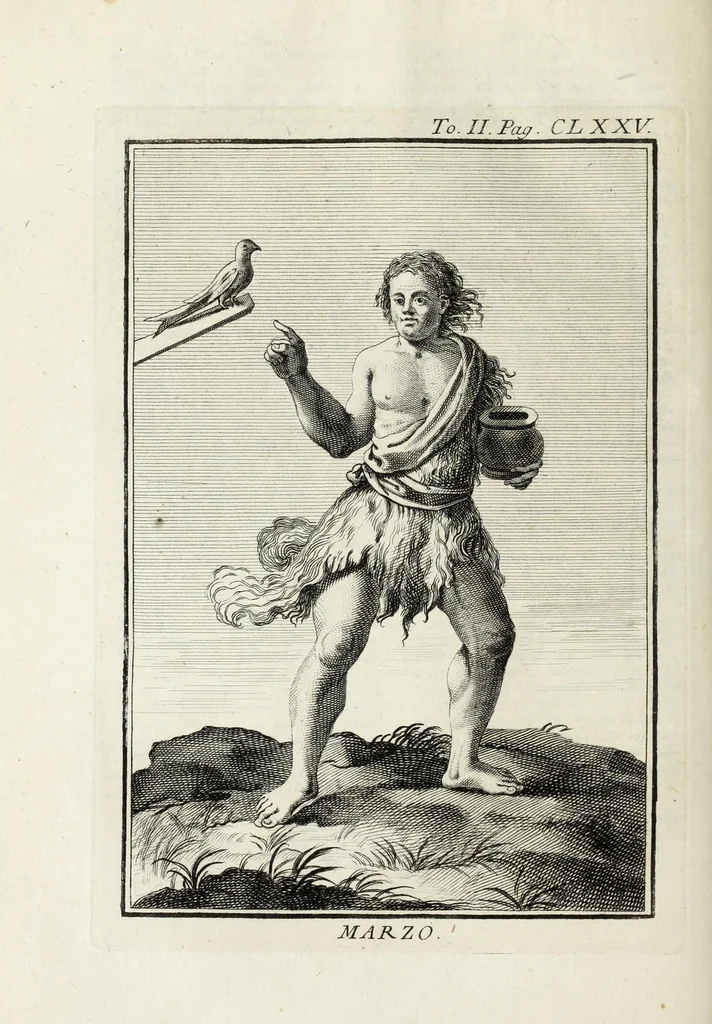 An illustration from Dizionario mitologico : ovvero della favola, poetico, storico ec. in cui esttamente si spiega l'origine degli dei, de' semidei, e gegli eroi dell'antico gentilessimo, i misteri, i dogmi, il culto, i sacrifizj, i giuochi, le feste, e tutto ciò, che appartiene alla religione de' Gentilli ..., 1755, leaf 222