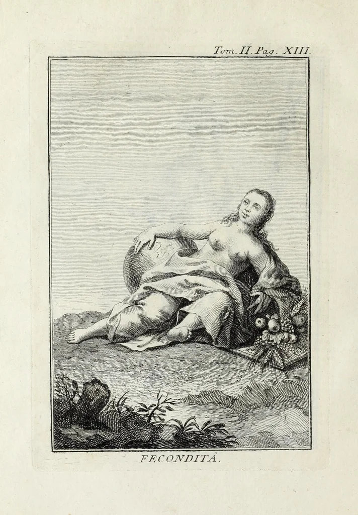 An illustration from Dizionario mitologico : ovvero della favola, poetico, storico ec. in cui esttamente si spiega l'origine degli dei, de' semidei, e gegli eroi dell'antico gentilessimo, i misteri, i dogmi, il culto, i sacrifizj, i giuochi, le feste, e tutto ciò, che appartiene alla religione de' Gentilli ..., 1755, leaf 24