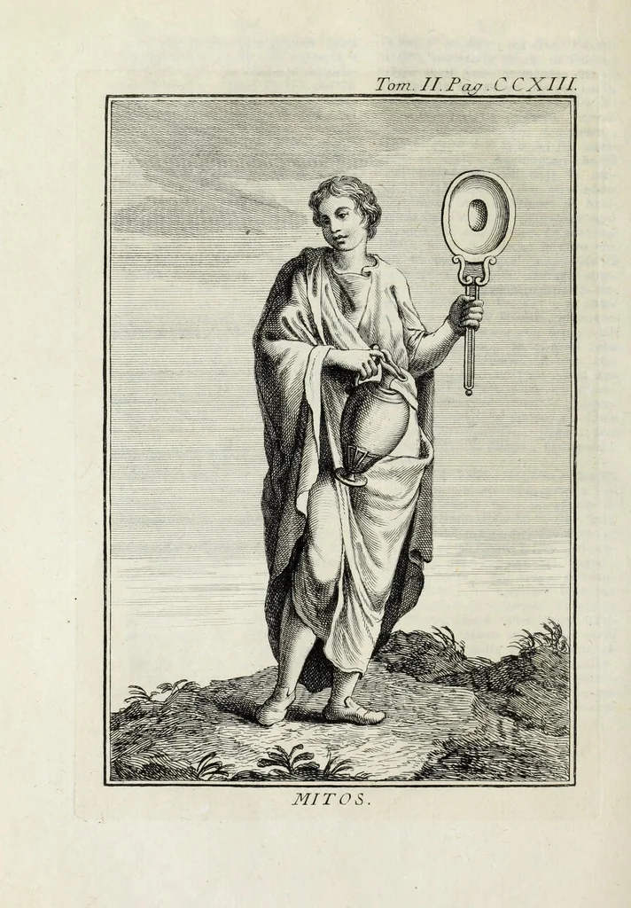 An illustration from Dizionario mitologico : ovvero della favola, poetico, storico ec. in cui esttamente si spiega l'origine degli dei, de' semidei, e gegli eroi dell'antico gentilessimo, i misteri, i dogmi, il culto, i sacrifizj, i giuochi, le feste, e tutto ciò, che appartiene alla religione de' Gentilli ..., 1755, leaf 278