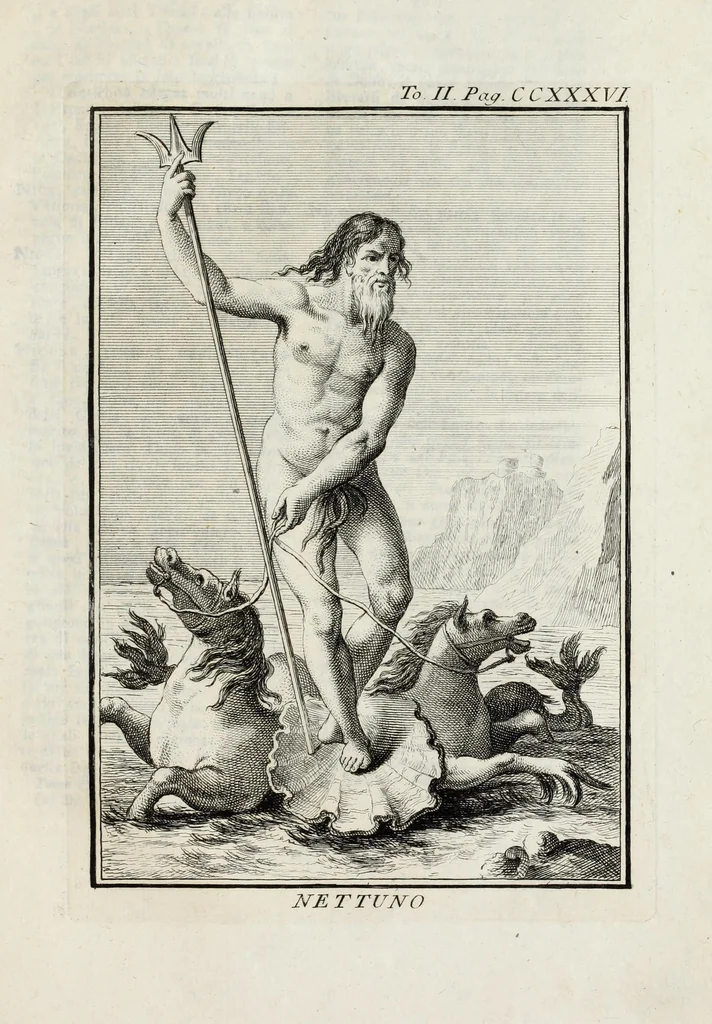 An illustration from Dizionario mitologico : ovvero della favola, poetico, storico ec. in cui esttamente si spiega l'origine degli dei, de' semidei, e gegli eroi dell'antico gentilessimo, i misteri, i dogmi, il culto, i sacrifizj, i giuochi, le feste, e tutto ciò, che appartiene alla religione de' Gentilli ..., 1755, leaf 311