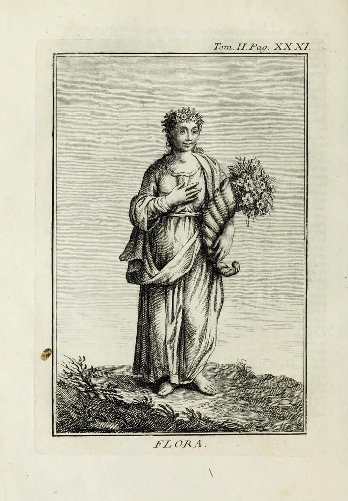 An illustration from Dizionario mitologico : ovvero della favola, poetico, storico ec. in cui esttamente si spiega l'origine degli dei, de' semidei, e gegli eroi dell'antico gentilessimo, i misteri, i dogmi, il culto, i sacrifizj, i giuochi, le feste, e tutto ciò, che appartiene alla religione de' Gentilli ..., 1755, leaf 46