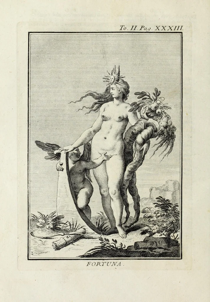 An illustration from Dizionario mitologico : ovvero della favola, poetico, storico ec. in cui esttamente si spiega l'origine degli dei, de' semidei, e gegli eroi dell'antico gentilessimo, i misteri, i dogmi, il culto, i sacrifizj, i giuochi, le feste, e tutto ciò, che appartiene alla religione de' Gentilli ..., 1755, leaf 50