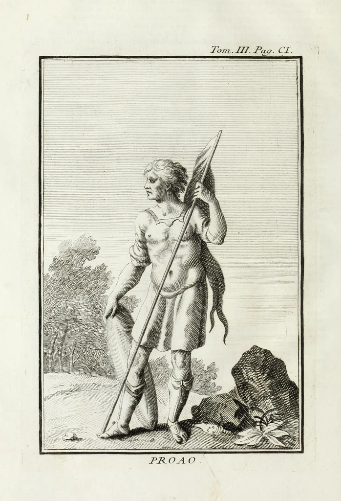 An illustration from Dizionario mitologico : ovvero della favola, poetico, storico ec. in cui esttamente si spiega l'origine degli dei, de' semidei, e gegli eroi dell'antico gentilessimo, i misteri, i dogmi, il culto, i sacrifizj, i giuochi, le feste, e tutto ciò, che appartiene alla religione de' Gentilli ..., 1755, leaf 152