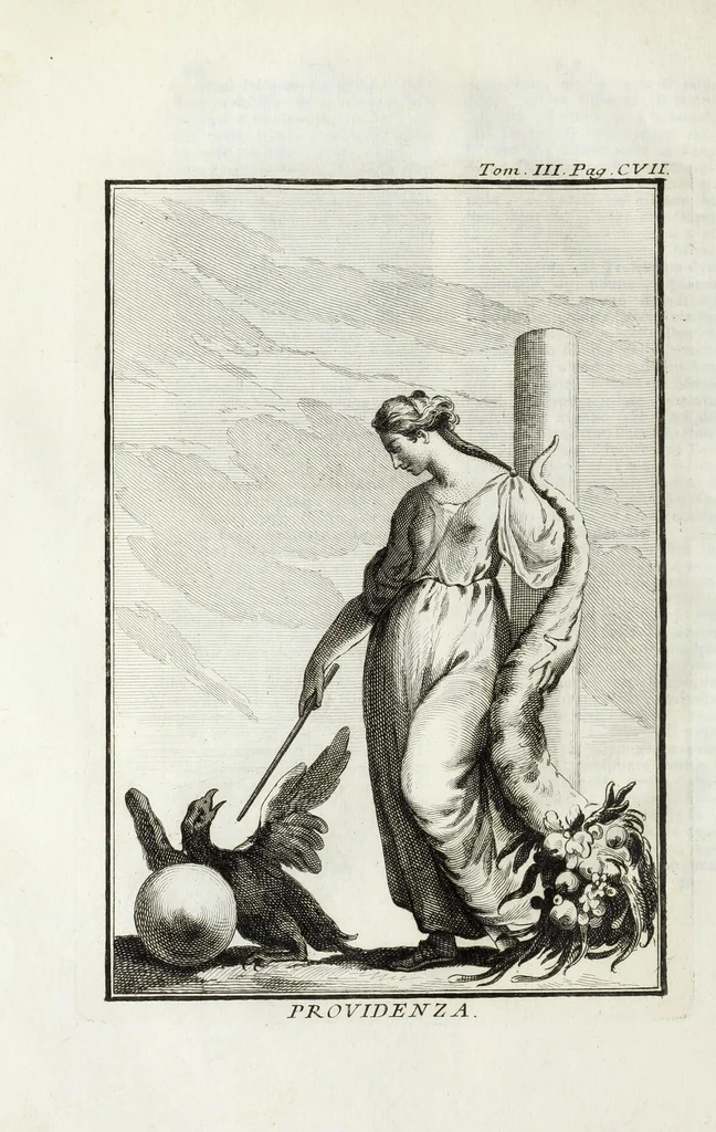 An illustration from Dizionario mitologico : ovvero della favola, poetico, storico ec. in cui esttamente si spiega l'origine degli dei, de' semidei, e gegli eroi dell'antico gentilessimo, i misteri, i dogmi, il culto, i sacrifizj, i giuochi, le feste, e tutto ciò, che appartiene alla religione de' Gentilli ..., 1755, leaf 160