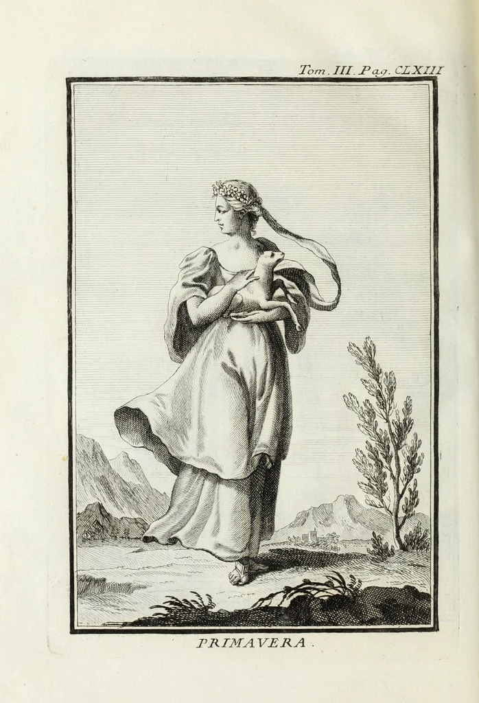 An illustration from Dizionario mitologico : ovvero della favola, poetico, storico ec. in cui esttamente si spiega l'origine degli dei, de' semidei, e gegli eroi dell'antico gentilessimo, i misteri, i dogmi, il culto, i sacrifizj, i giuochi, le feste, e tutto ciò, che appartiene alla religione de' Gentilli ..., 1755, leaf 248