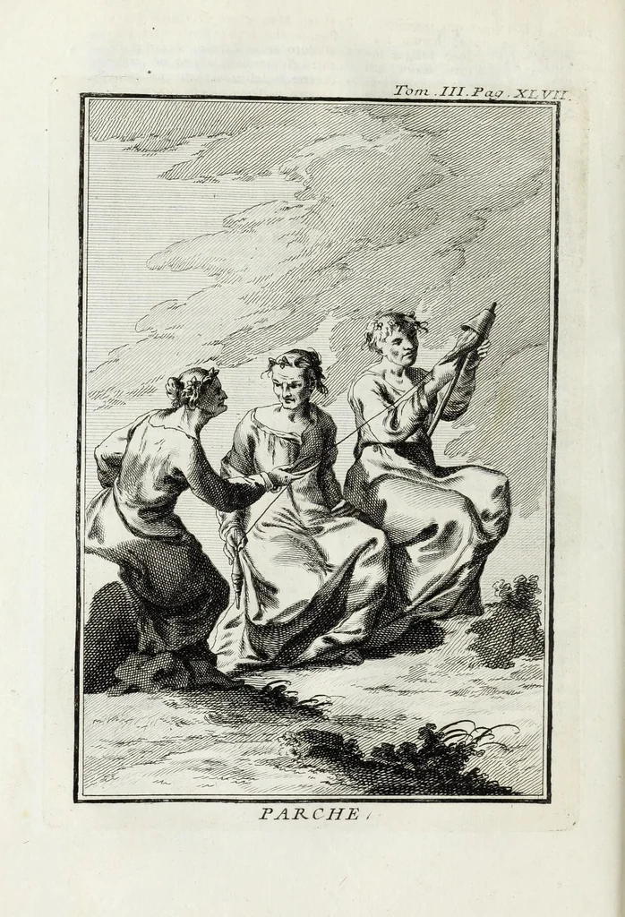 An illustration from Dizionario mitologico : ovvero della favola, poetico, storico ec. in cui esttamente si spiega l'origine degli dei, de' semidei, e gegli eroi dell'antico gentilessimo, i misteri, i dogmi, il culto, i sacrifizj, i giuochi, le feste, e tutto ciò, che appartiene alla religione de' Gentilli ..., 1755, leaf 78