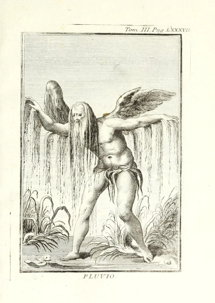 An illustration from Dizionario mitologico, ovvero, Della favola, storico, poetico, simbolico ec. in cui esattamente si spiega l'origine degli dei, de' semidei, e degli eroi dell' antico gentilesimo, i misterj, i dogmi, il culto, i sacrifizj, i giuochi, le feste, e tutto ciò, che appartiene alla religione de' gentili ..., 1776, leaf 271