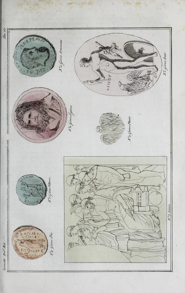 An illustration from Dizionario pittoresco di ogni mitologia d'antichita, d'iconologia e delle favole del medio evo ..., 1840, leaf 501