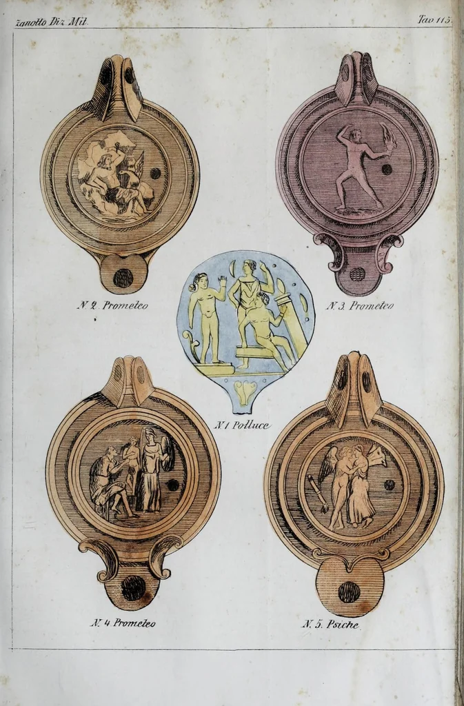 An illustration from Dizionario pittoresco di ogni mitologia d'antichita, d'iconologia e delle favole del medio evo ..., 1840, leaf 187