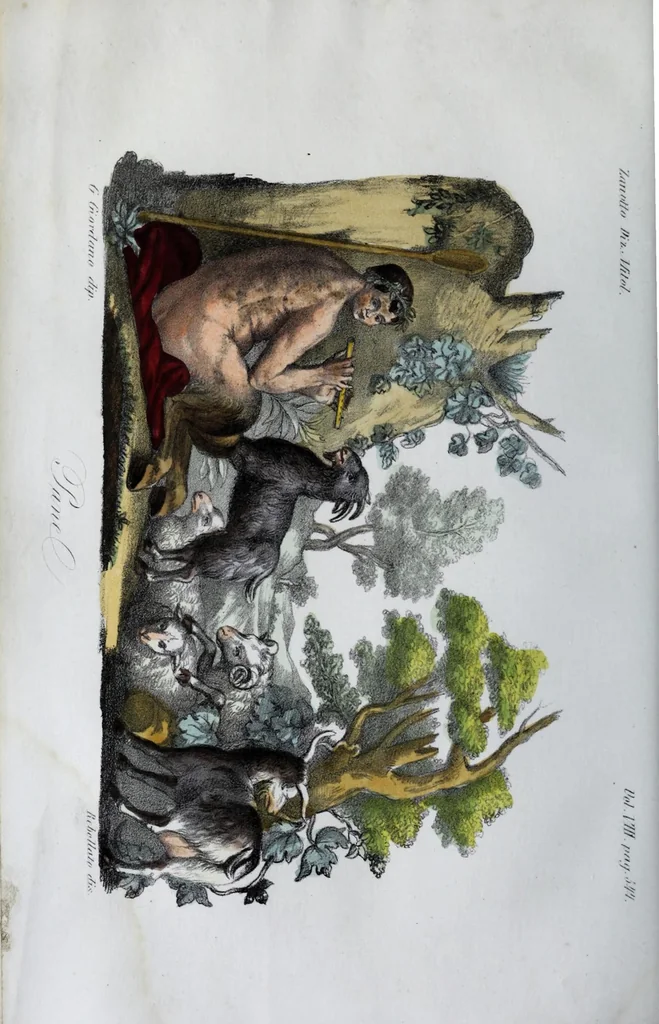 An illustration from Dizionario pittoresco di ogni mitologia d'antichita, d'iconologia e delle favole del medio evo ..., 1840, leaf 190