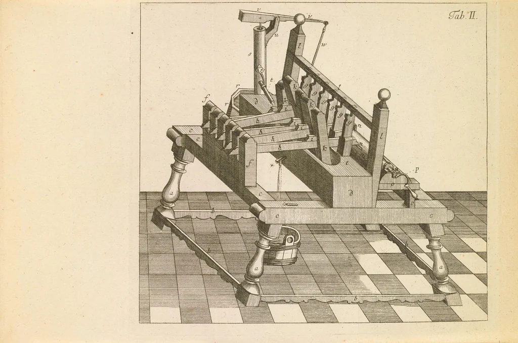 An illustration from D. Jacob Christian Schäffers Versuche und Muster ohne alle Lumpen oder doch mit einem geringen Zusatze derselben Papier zu machen : nebst vier ausgemahlten Kupfertafeln, 1765, leaf 391
