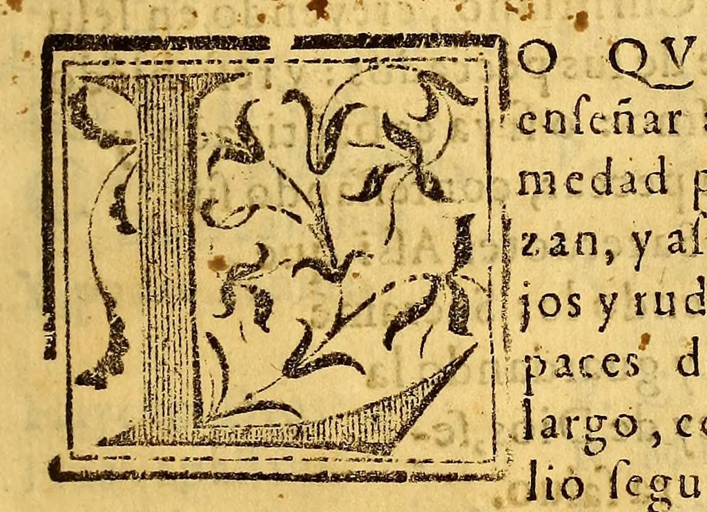An illustration from Doctrina christiana, y catecismo para instruccion de los indios, y de las de mas personas, que han de ser enseñadas en nuestra sancta fé. : Con vn confessionario, y otras cosas necessarias para los que doctrinan, que se contienen en la pagina siguiente. Compuesto por auctoridad del Concilio Prouincial, que se celebro en la Ciudad de los Reyes, el año de 1583. ; Y por la misma traduzido en las dos lenguas generales, de este reyno, quichua, y aymara., 1584, leaf 43
