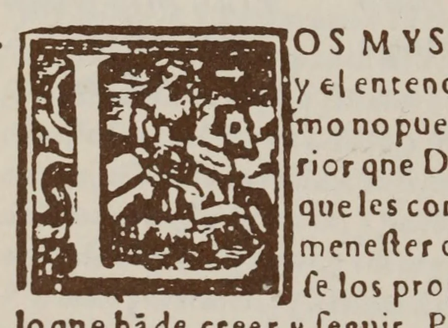 An illustration from Doctrina Christiana, y catecismo para instruccion de los Indios, y de las de mas personas ... : con vn confessionario, y otras cosas necessarias ..., 1584, leaf 10