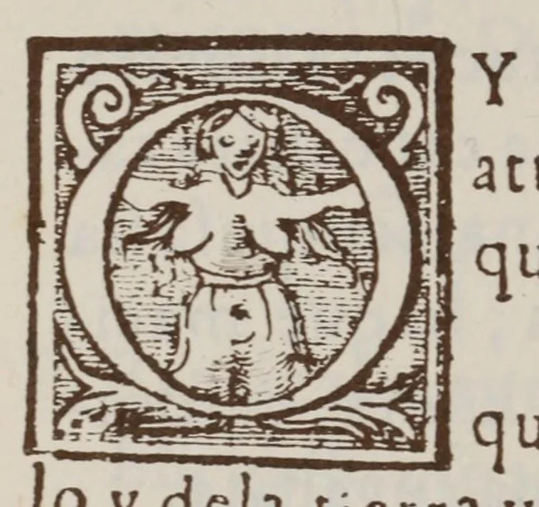 An illustration from Doctrina Christiana, y catecismo para instruccion de los Indios, y de las de mas personas ... : con vn confessionario, y otras cosas necessarias ..., 1584, leaf 54