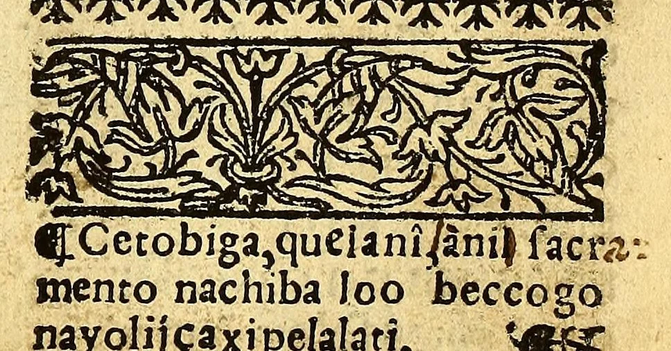An illustration from Doctrina Christiana en lengua Castellana y Çapoteca:, 1567, leaf 175