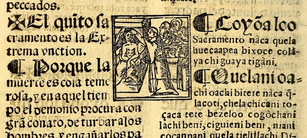 An illustration from Doctrina Christiana en lengua Castellana y Çapoteca:, 1567, leaf 224