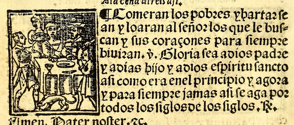 An illustration from Doctrina christiana en la lengua guasteca co[n] la lengua castellana, : la guasteca correspondiente acada palabra: de guasteco: segun q[ue] se pudo tolerar en la frasis: de la lengua guasteca:, 1571, leaf 76