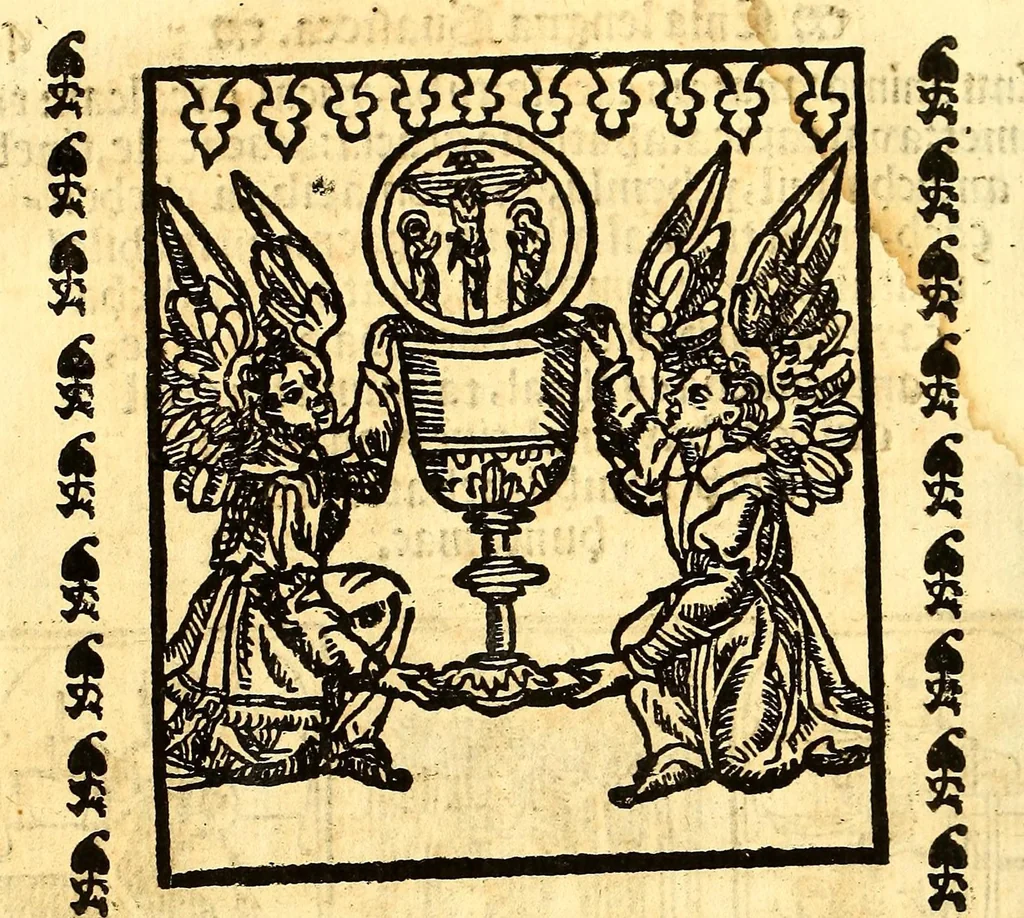 An illustration from Doctrina christiana en la lengua guasteca co[n] la lengua castellana, : la guasteca correspondiente acada palabra: de guasteco: segun q[ue] se pudo tolerar en la frasis: de la lengua guasteca:, 1571, leaf 86
