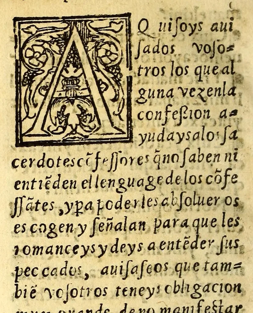 An illustration from Doctrina christiana muy cumplida, : donde se contiene la exposicion de todo lo necessario para doctrinar alos Yndios, y administralles los Sanctos Sacramentos., 1575, leaf 140