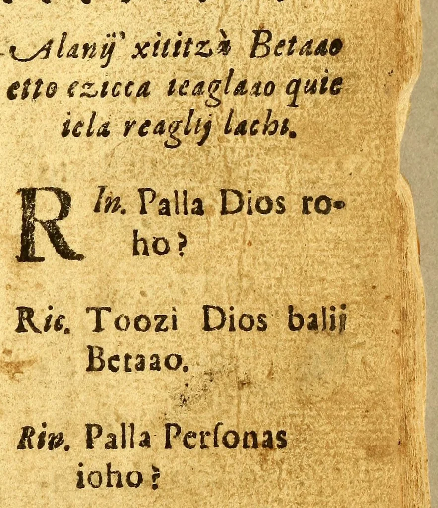 An illustration from [Doctrina christiana, traducida de la lengua castellana, en lengua zapoteca nexitza. Con otras addiciones utiles y necessarias para la educacion catholica y excitacion a la devocion christiana., 1687, leaf 279