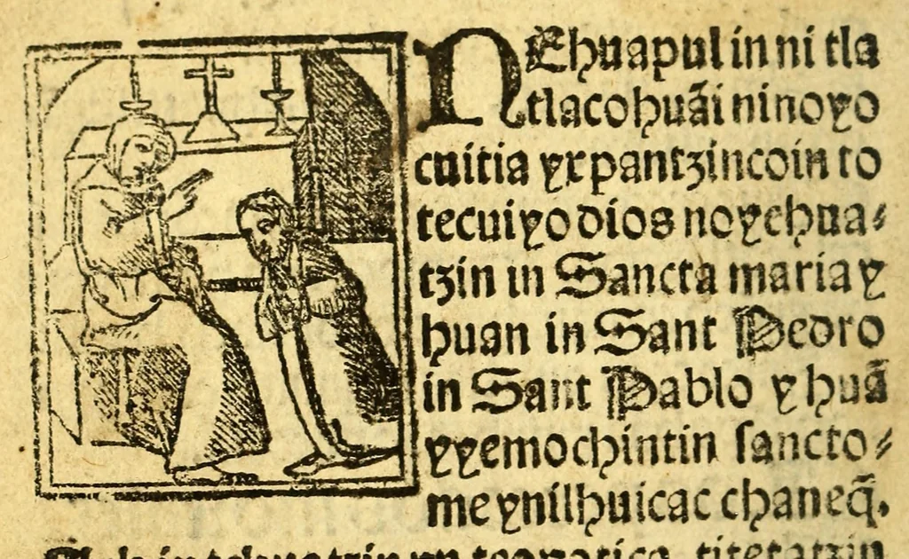 An illustration from [Doctrina cristiana en lengua mexicana.], 1548, leaf 6