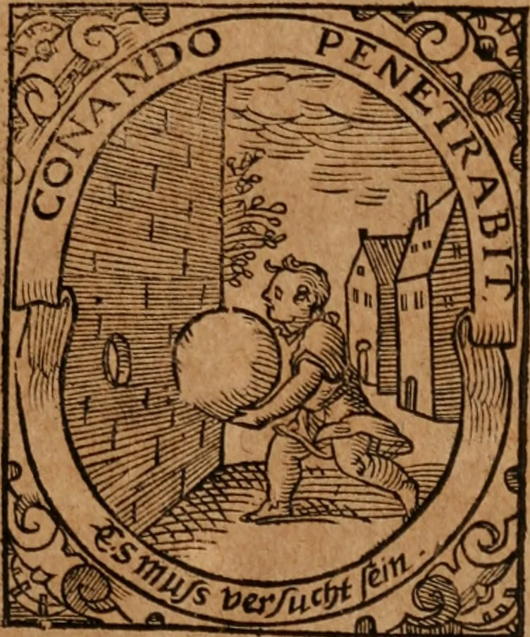 An illustration from Doctrina de ponderibvs, monetis, et mensvris per totvm terrarvm orbem vsitatis, ex probatissimis scriptoribvs conquisita, examinata, & in aphorismos ac tabellas redacta, 1628, leaf 4