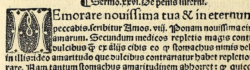 An illustration from Doctrinale sanct[a]e ac provid[a]e vit[a]e quatuor memoratu digna continens. : Mortem duplicem. Poenas inferni, & purgatorii. Iudicium generale. Beatitudinem aeternam., 1519, leaf 124