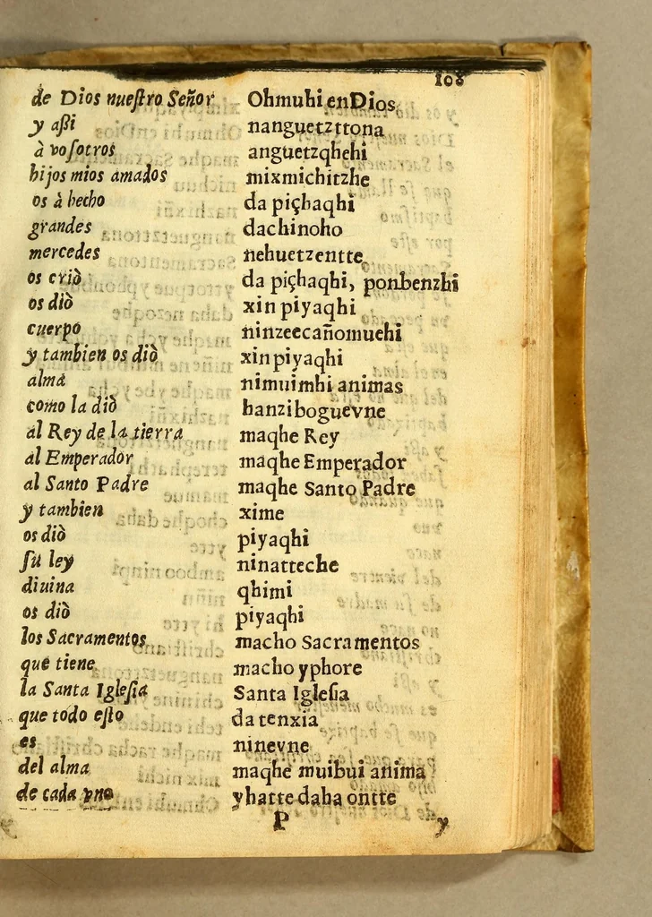 An illustration from Doctrina y enseñança en la lengua maçahua de cosas muy vtiles, y prouechosas para los ministros de doctrina, y para los naturales que hablan la lengua maçahua ..., 1637, leaf 231
